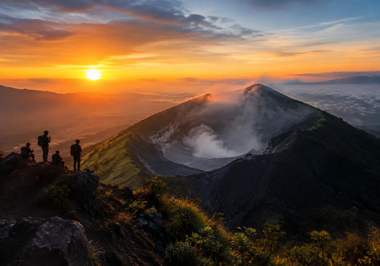 Pemandangan Gunung Lokon, Sulawesi Utara